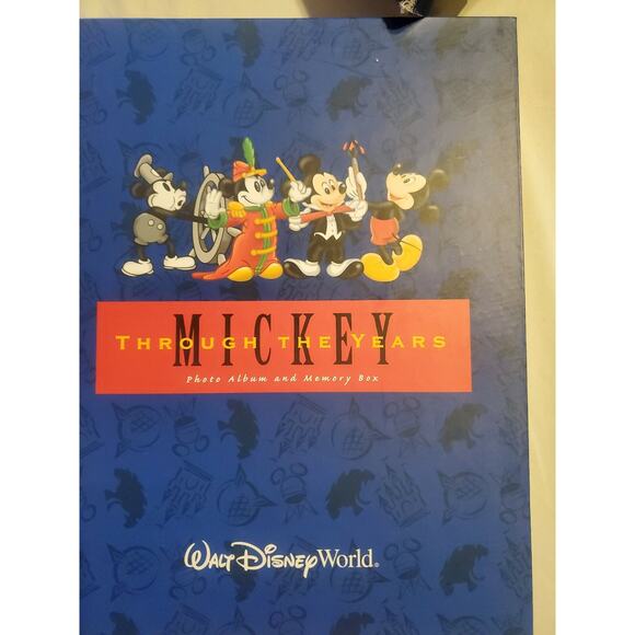WALT DISNEY WORLD MICKEY MOUSE THROUGH THE YEARS PHOTO ALBUM & MEMORY BOX. NIB. - Picture 1 of 7
